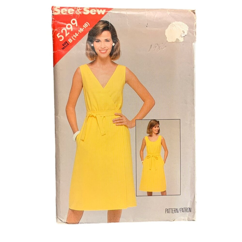 Butterickj Dress Pattern 5299 Misses Size 14-16-18 Dress uncut